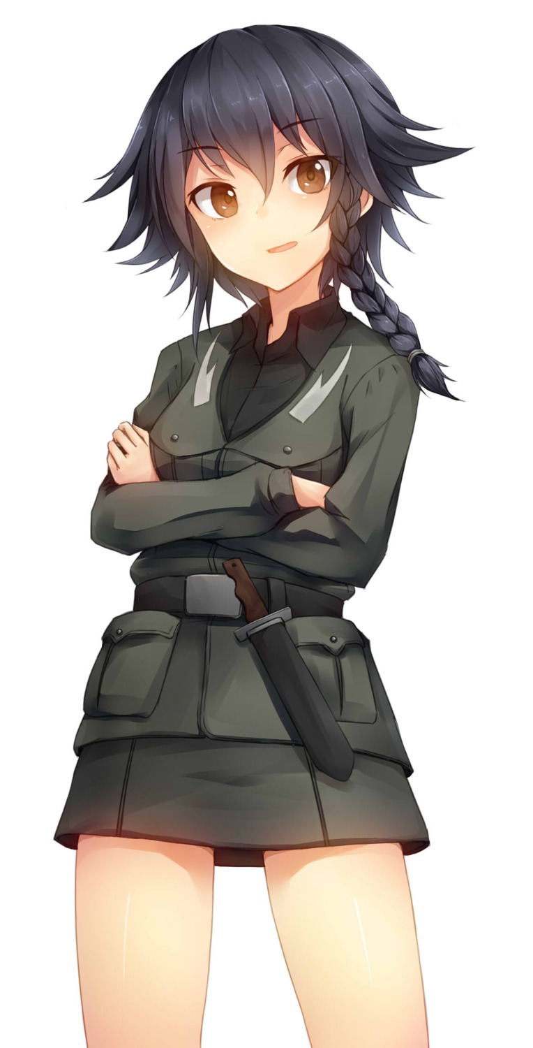 girls_und_panzer, metindone, pepperoni, uniform, weapon