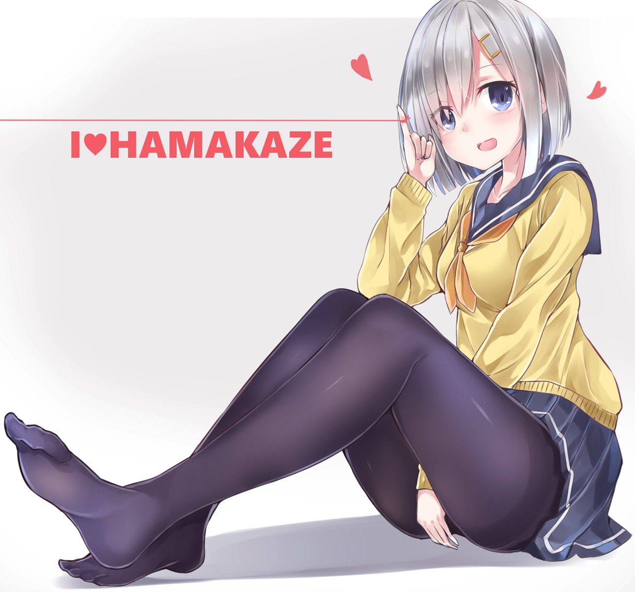 feet, hamakaze_(kancolle), kantai_collection, neku, pantyhose, seifuku, sweater