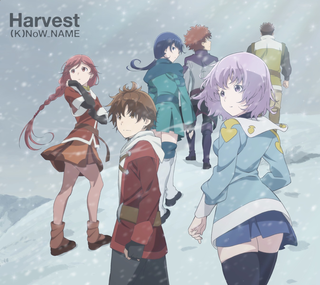 disc_cover, hai_to_gensou_no_grimgar, haruhiro, merry, moguzo, pantyhose, ranta, shihoru, thighhighs, yume_(grimgar)