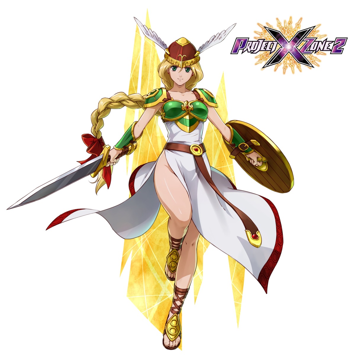 armor, dress, namco, nopan, project_x_zone, sword, valkyrie_(vnd), valkyrie_no_densetsu, weapon