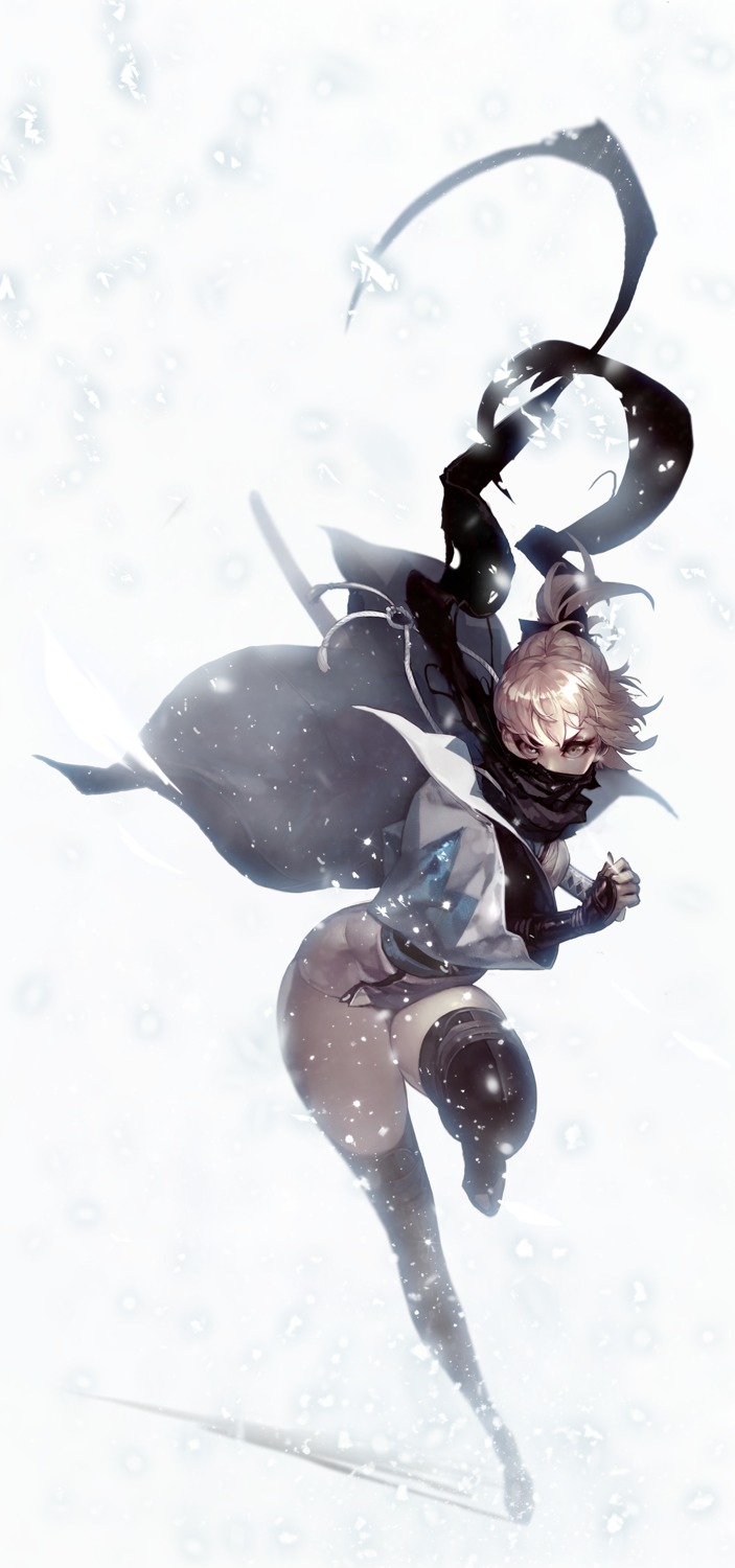 duto, fate/grand_order, okita_souji_(fate), sword, thighhighs