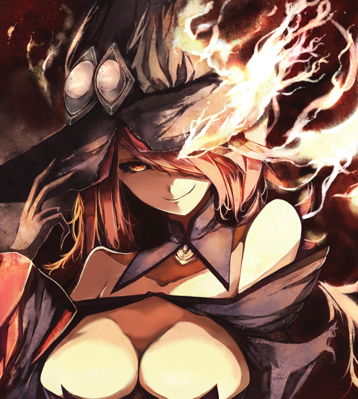 blazblue, cleavage, konoe_a_mercury, no_bra, venomrobo, witch