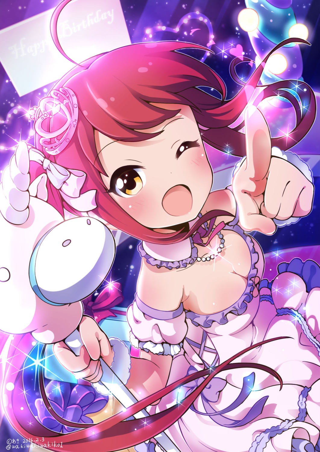 battle_girl_high_school, cleavage, dress, hasumi_urara, official_watermark, waki_(pixiv2609622)