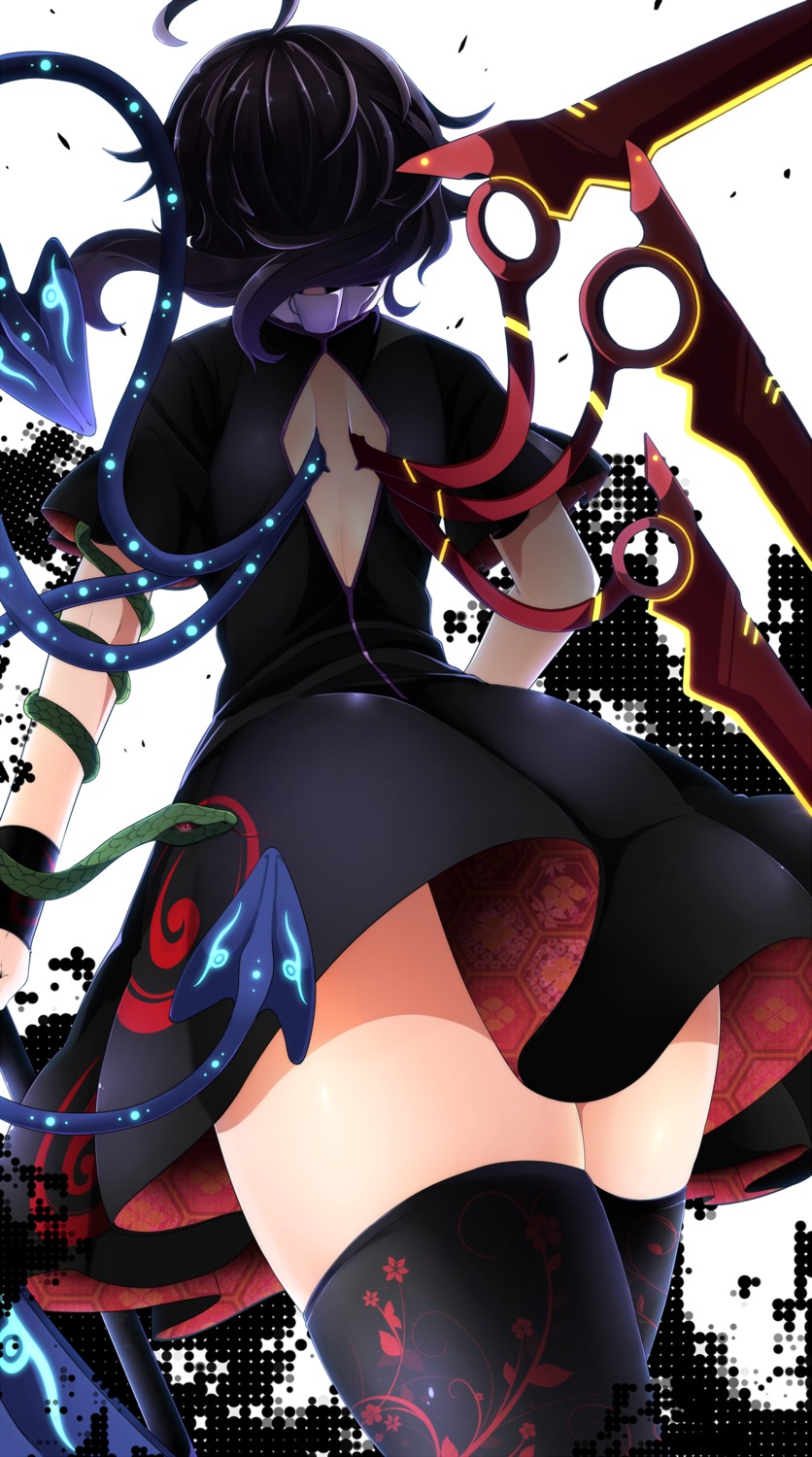 dress, houjuu_nue, no_bra, rihito_(usazukin), thighhighs, touhou, wings