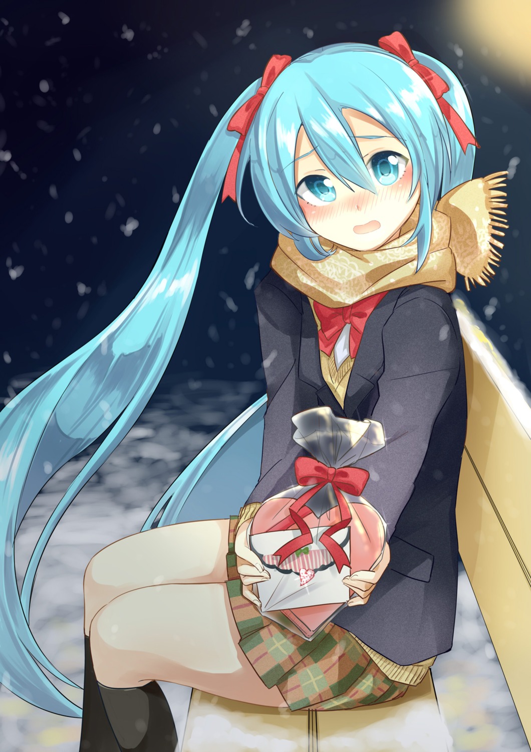 agonasubi, hatsune_miku, seifuku, sweater, valentine, vocaloid