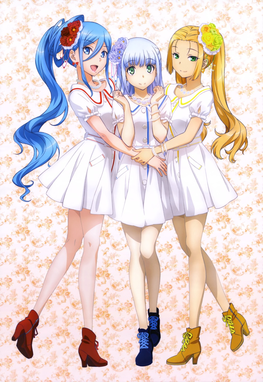 aoki_hagane_no_arpeggio, dress, haruna_(aoki_hagane_no_arpeggio), heels, iona, morita_kazuaki, takao_(aoki_hagane_no_arpeggio)
