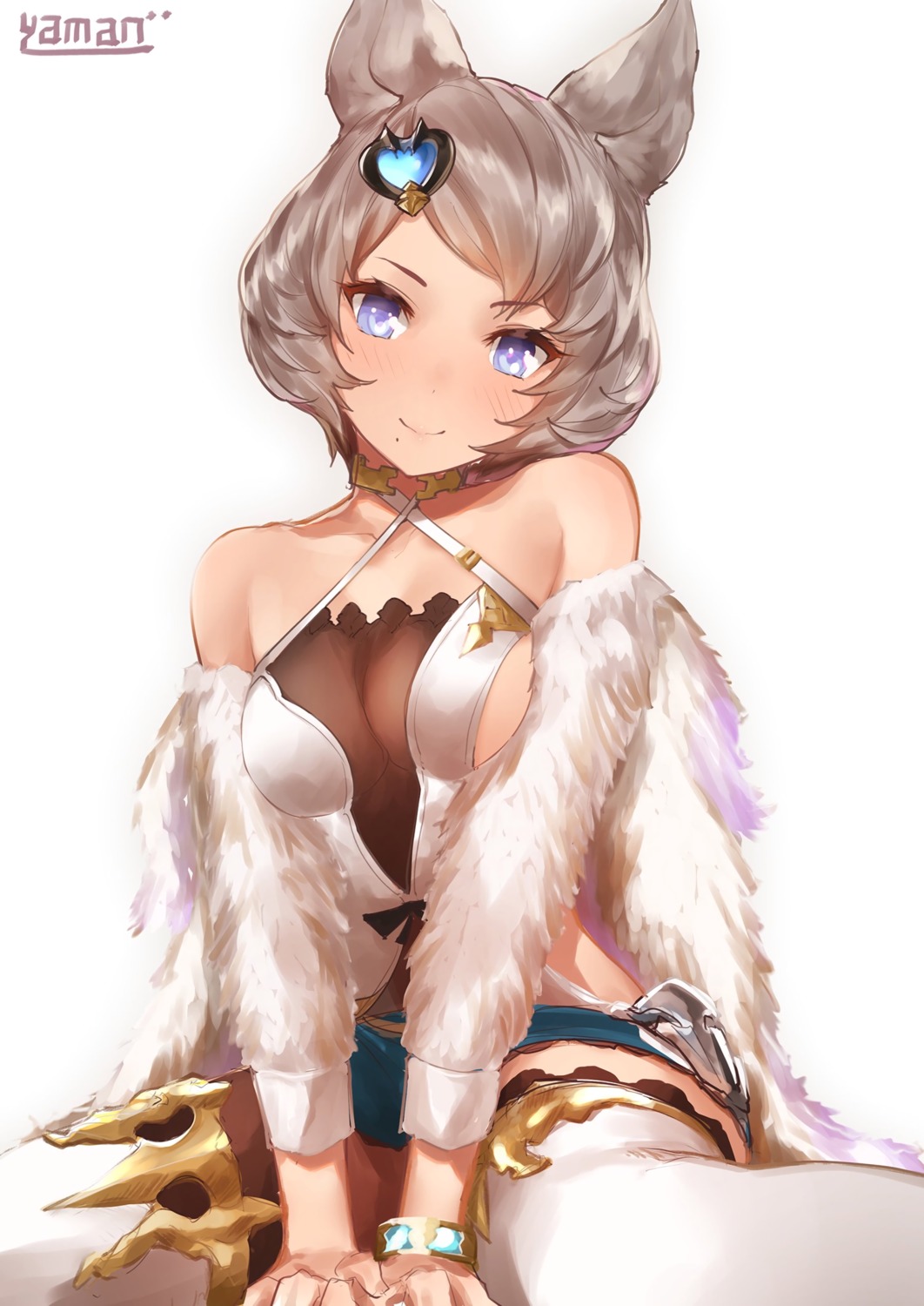 animal_ears, granblue_fantasy, no_bra, sutera_(granblue_fantasy), thighhighs, yaman