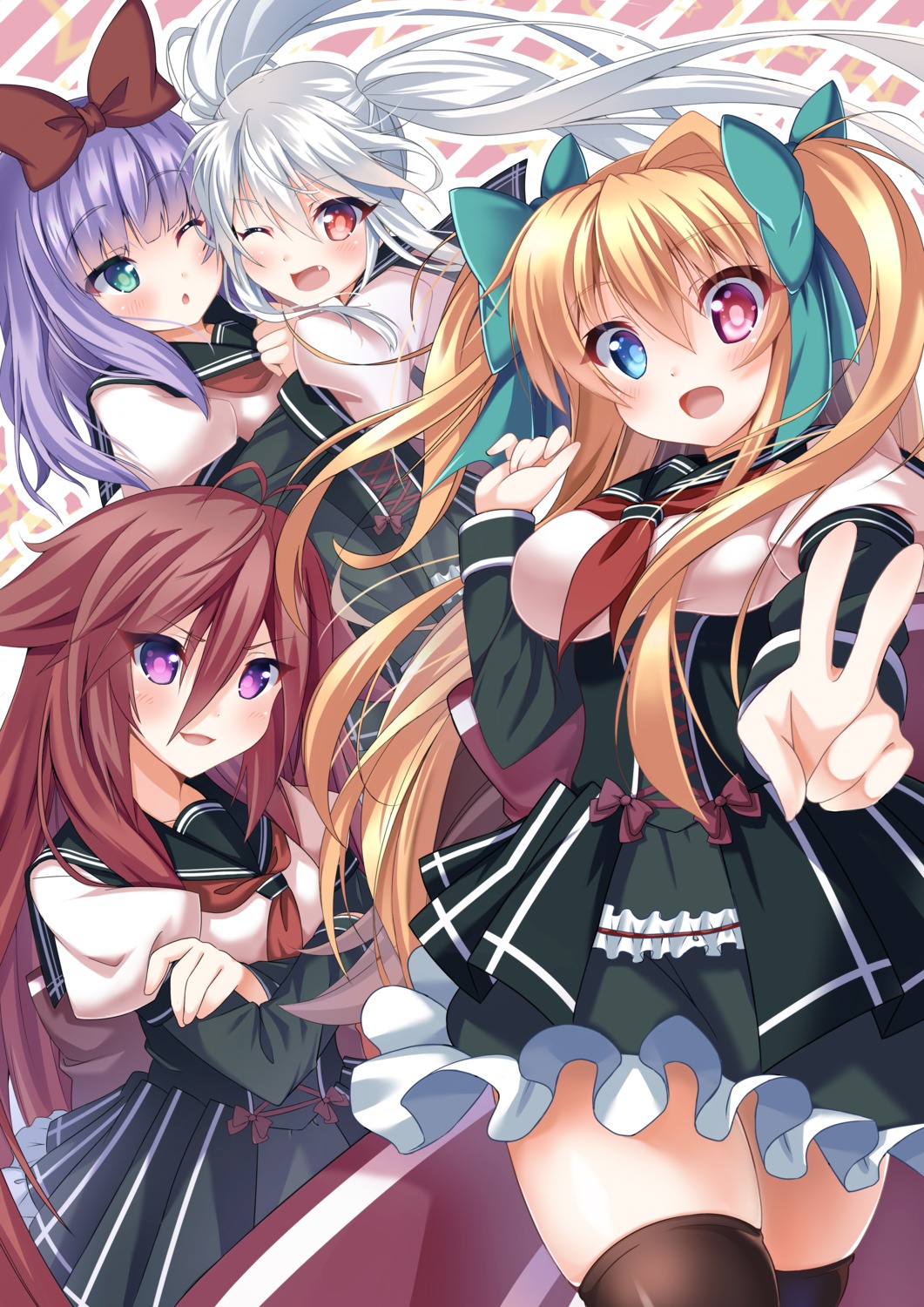 heterochromia, seifuku, sekki_moka, thighhighs