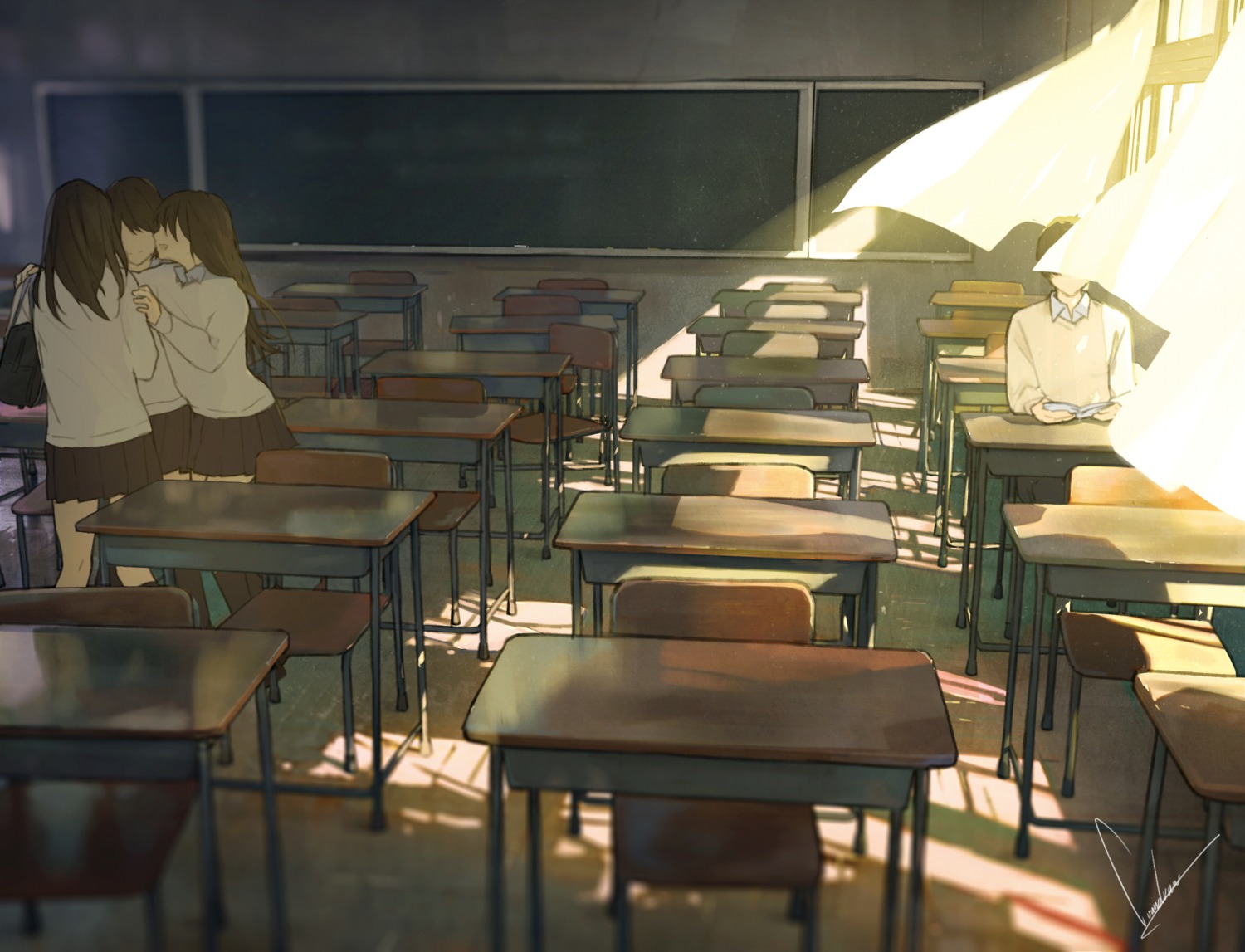 kimi_no_suizou_wo_tabetai, loundraw, seifuku, shiga_haruki, sweater