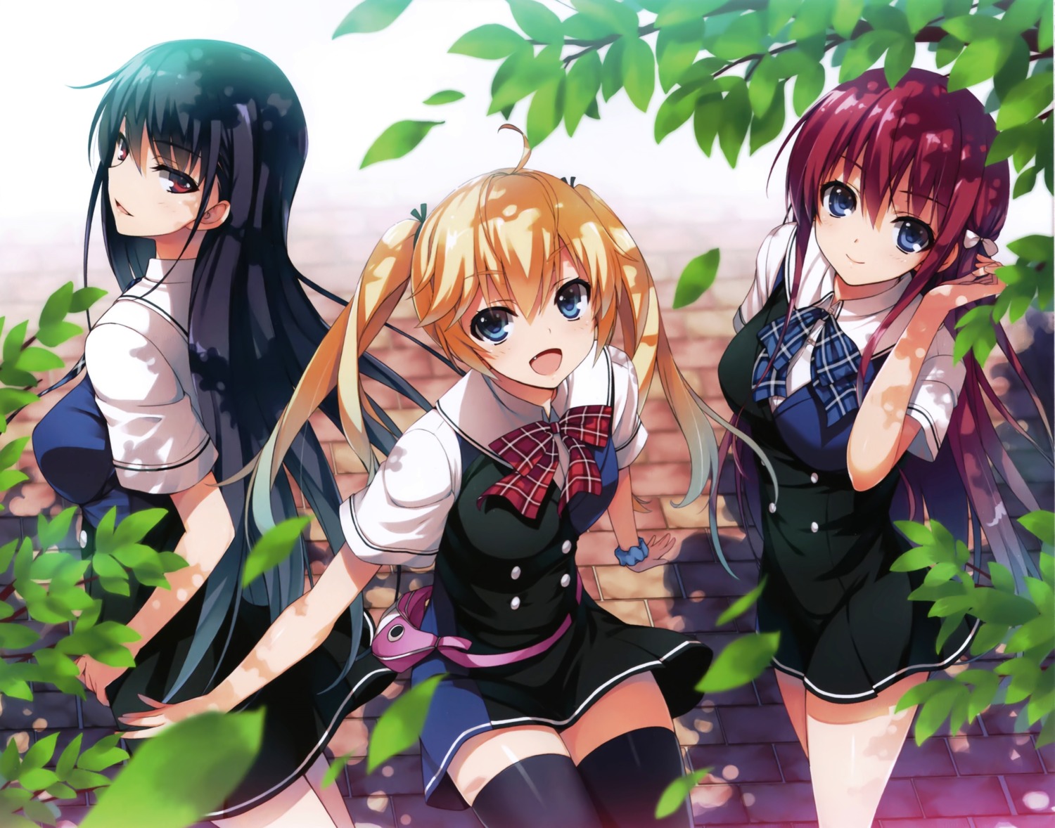 grisaia, grisaia_no_kajitsu, grisaia_no_rakuen, matsushima_michiru, sakaki_yumiko, screening, seifuku, suou_amane, thighhighs, tomose_shunsaku