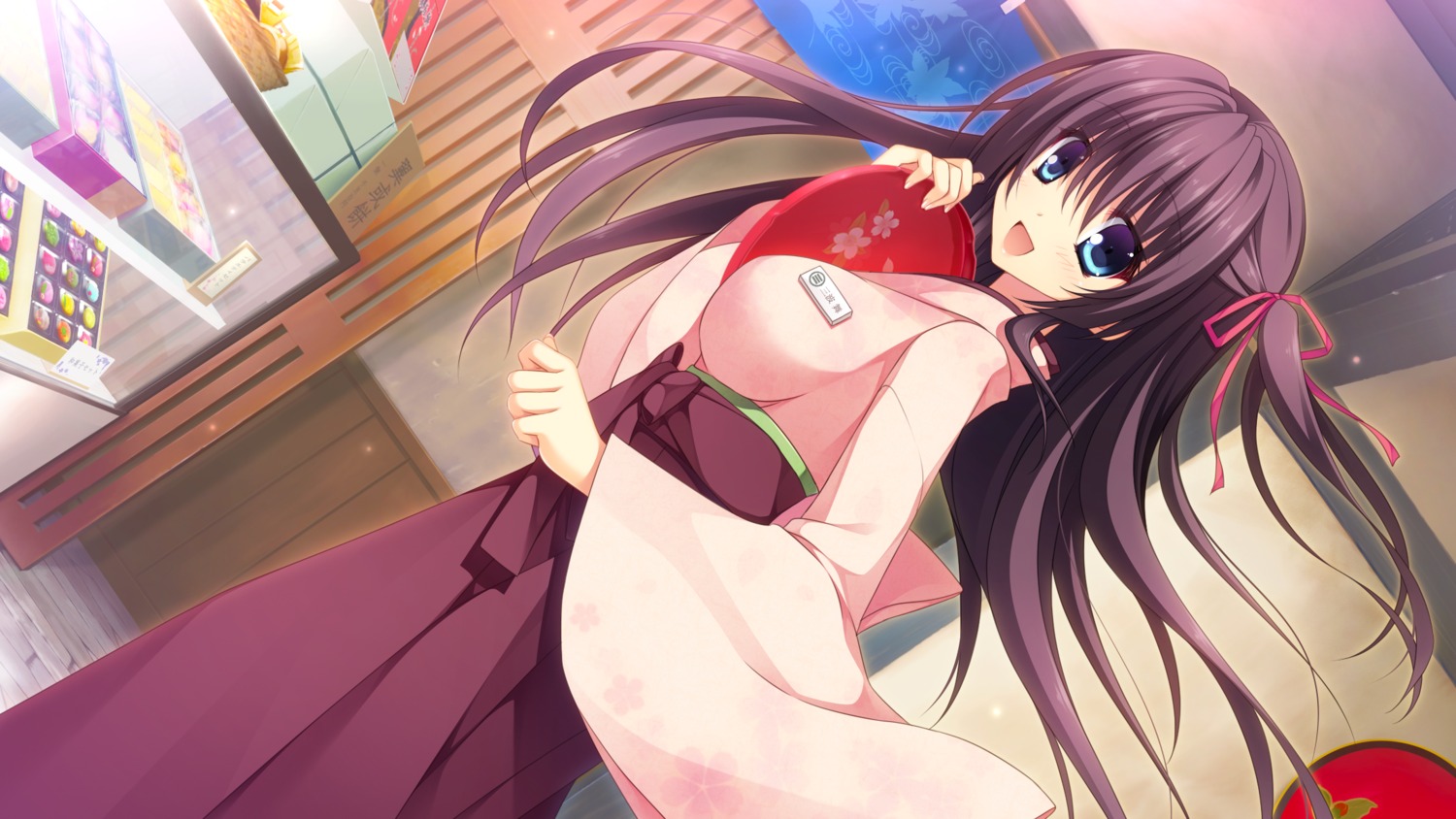 game_cg, hibiki_works, japanese_clothes, minami_mai, nanaroba_hana, purely_x_cation, waitress