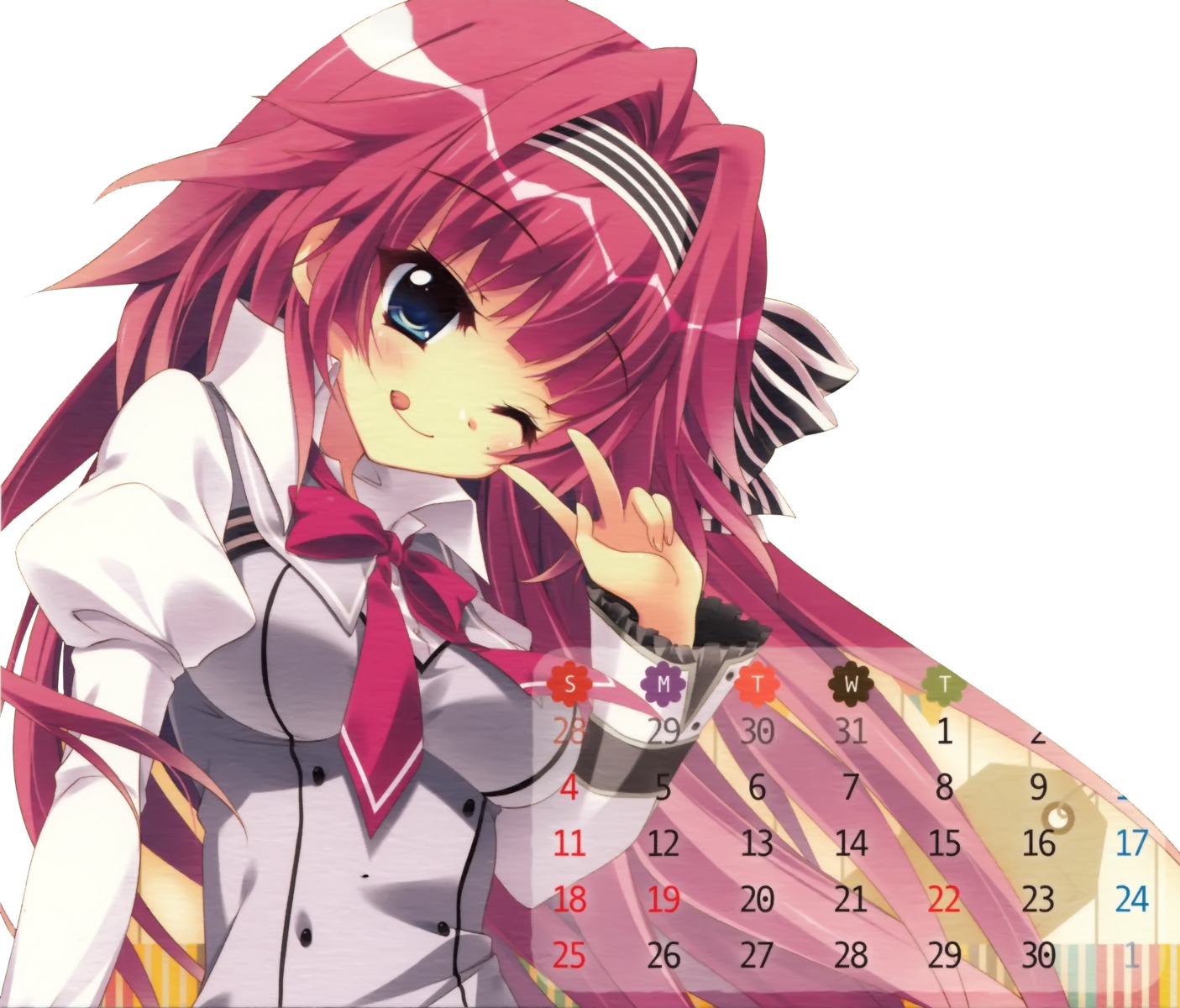 calendar, izumi_tsubasu, jinpou_an, koi_ga_saku_koro_sakura_doki, paper_texture, seifuku