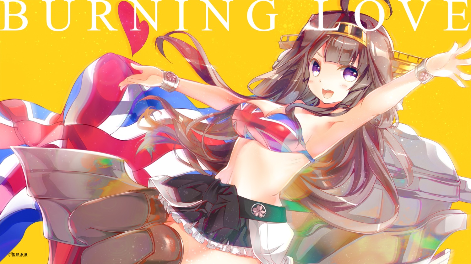 bikini_top, cleavage, heco, kantai_collection, kongou_(kancolle), swimsuits, thighhighs