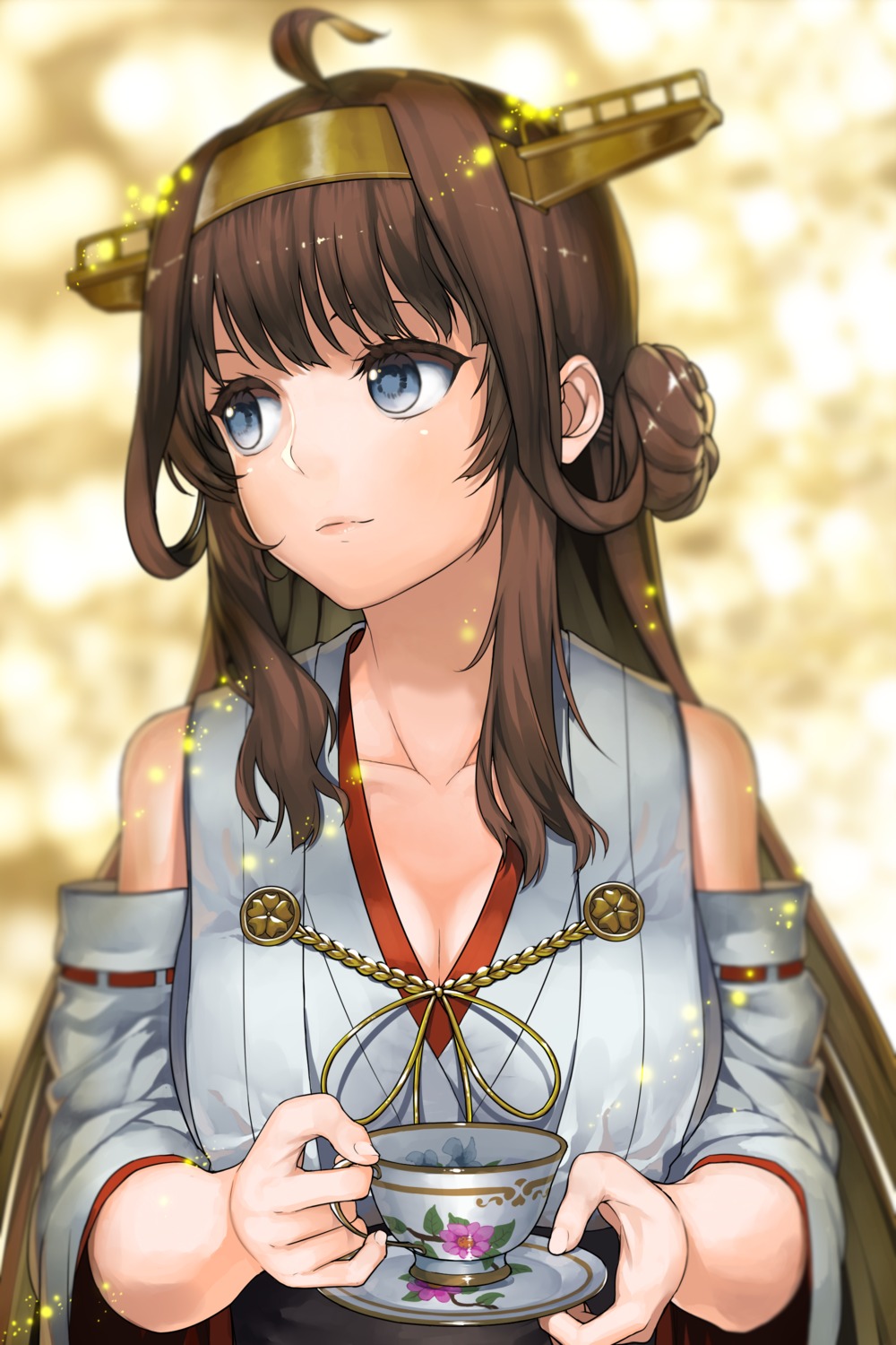 cleavage, harumaki-0327, kantai_collection, kongou_(kancolle)