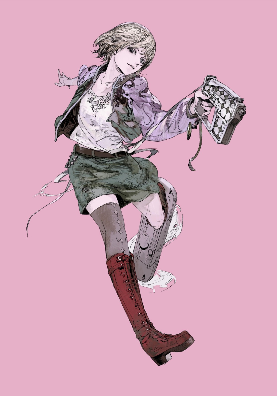 gun, heels, kachi_(sin_and_punishment), nintendo, suzuki_yasushi, thighhighs, treasure, tsumi_to_batsu, tsumi_to_batsu:_sora_no_koukeisha