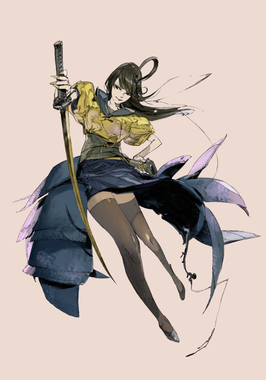 nintendo, suzuki_yasushi, sword, thighhighs, treasure, tsumi_to_batsu, tsumi_to_batsu:_sora_no_koukeisha