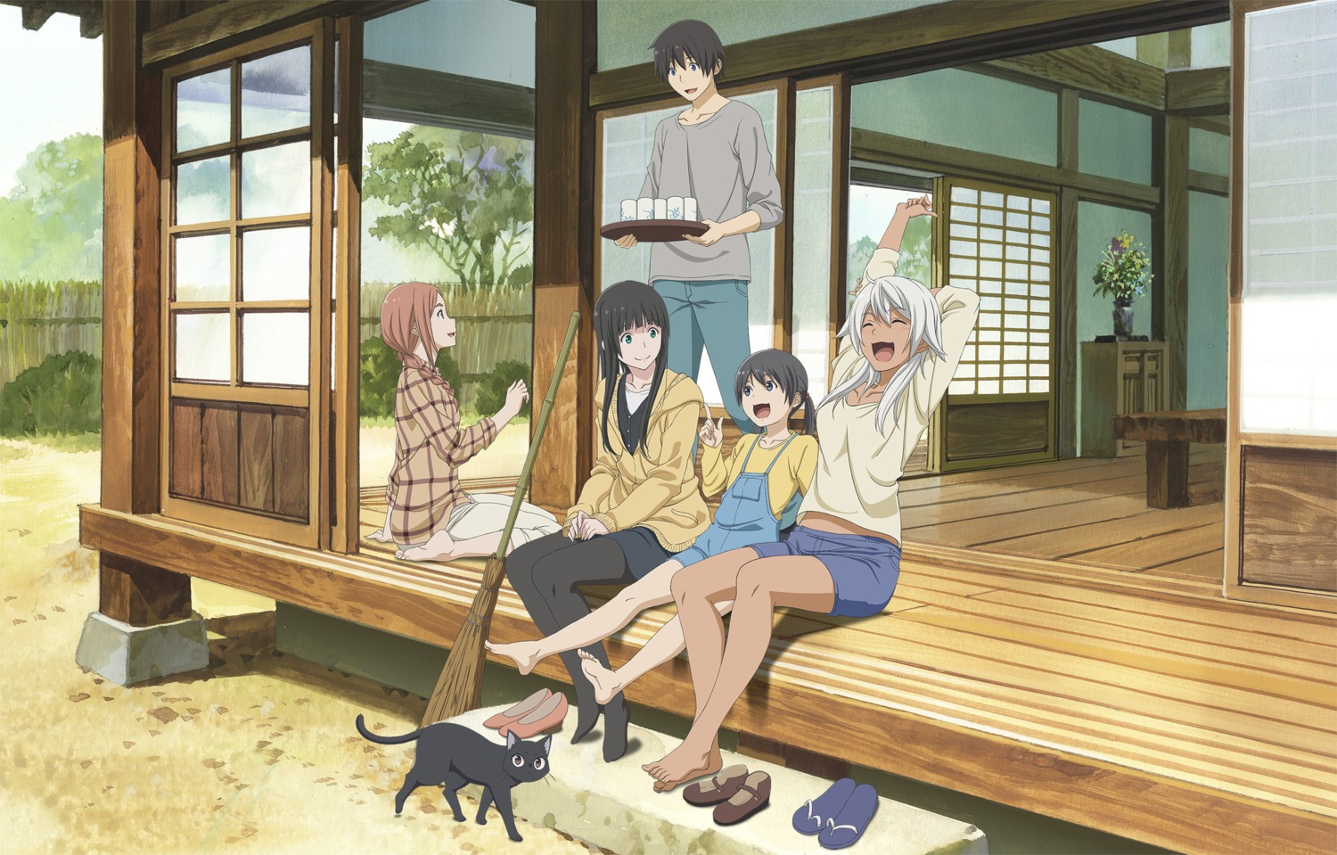 chito_(flying_witch), flying_witch, heels, ishiwatari_nao, kowata_akane, kowata_makoto, kuramoto_chinatsu, kuramoto_kei