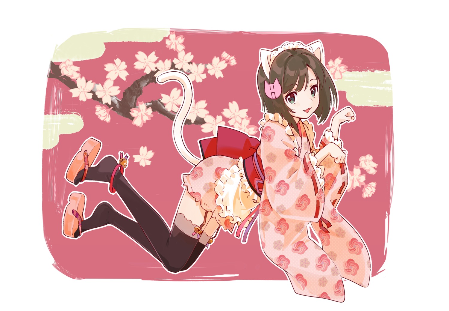 animal_ears, lolita_fashion, maekawa_miku, nekomimi, stockings, tail, the_idolm@ster, the_idolm@ster_cinderella_girls