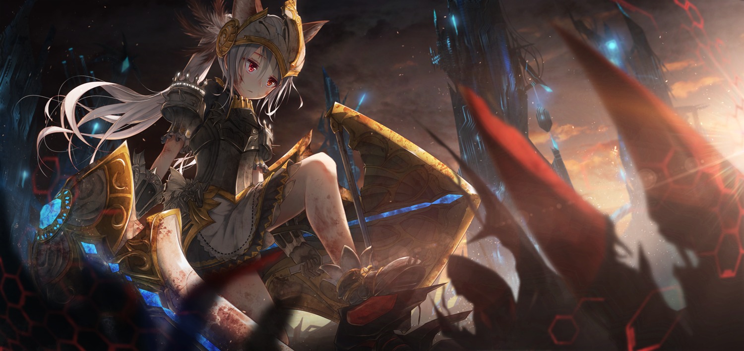 animal_ears, armor, bae.c, blood, dress, elin, sword, tera_online