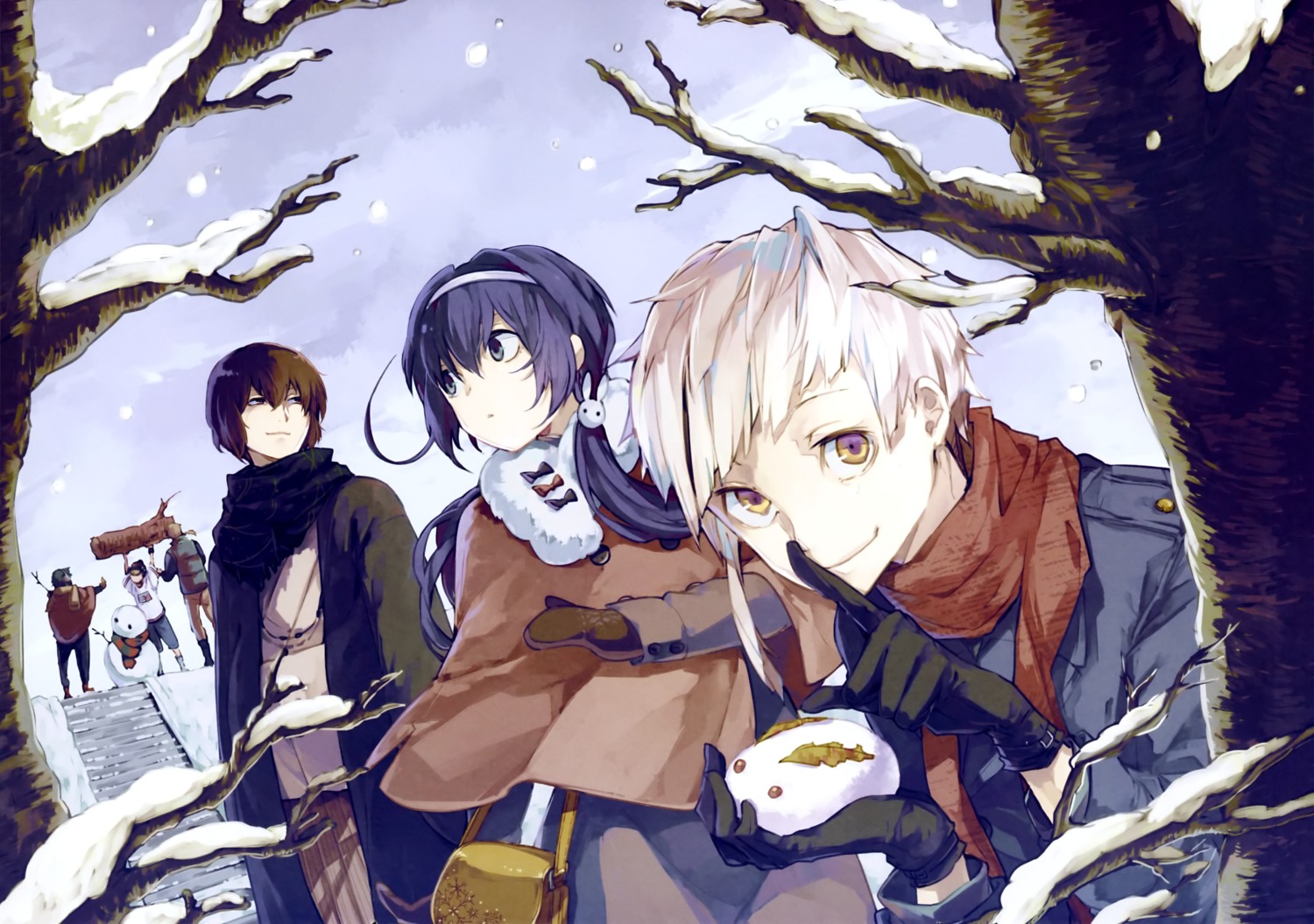 bungou_stray_dogs, dazai_osamu, harukawa_sango, izumi_kyouka_(bungou_stray_dogs), kimono, nakajima_atsushi