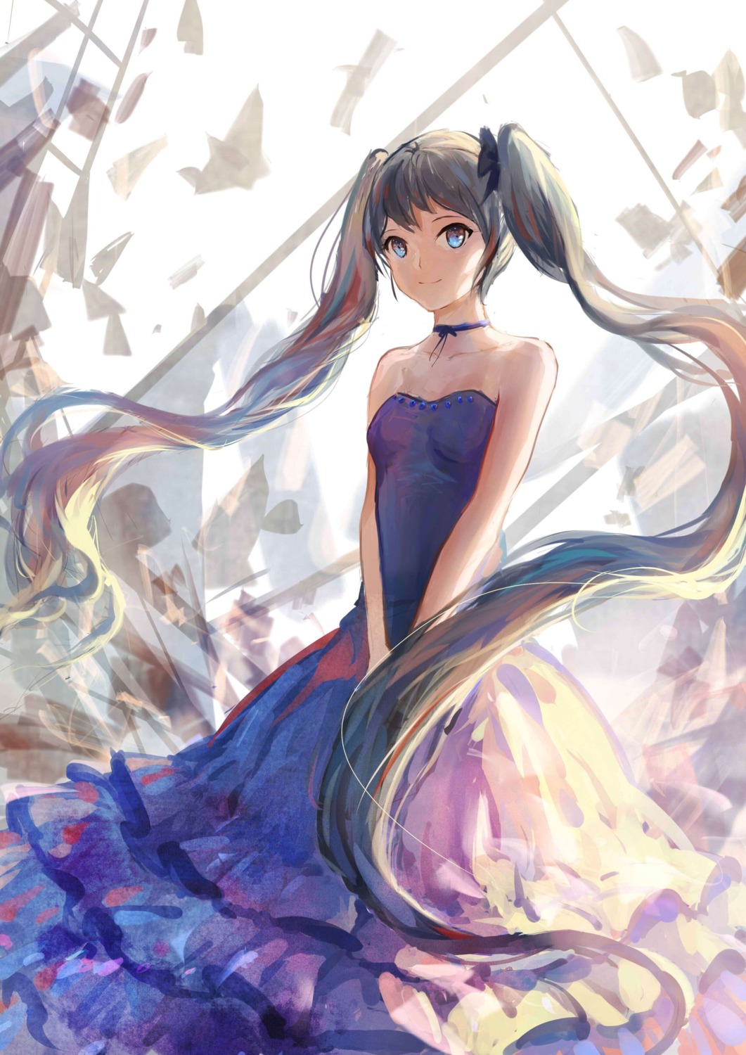 dress, hatsune_miku, jpeg_artifacts, sishenfan, vocaloid