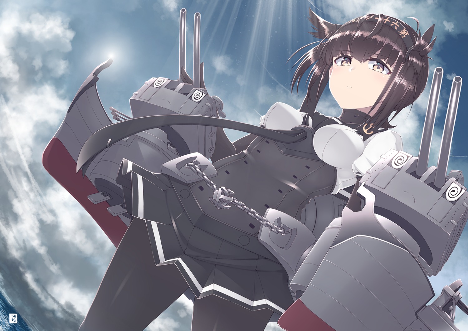 hatsuzuki_(kancolle), kantai_collection, mku, pantyhose, seifuku