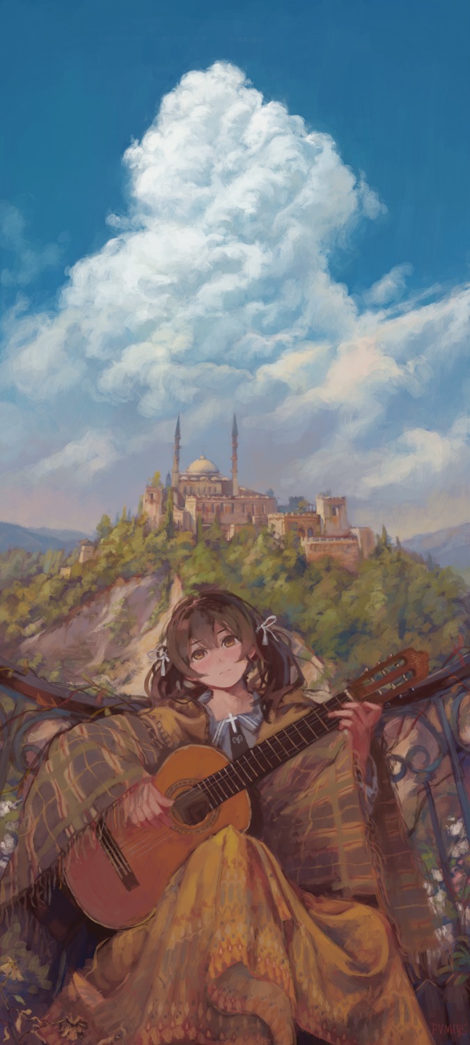 dress, guitar, landscape, pvmivs