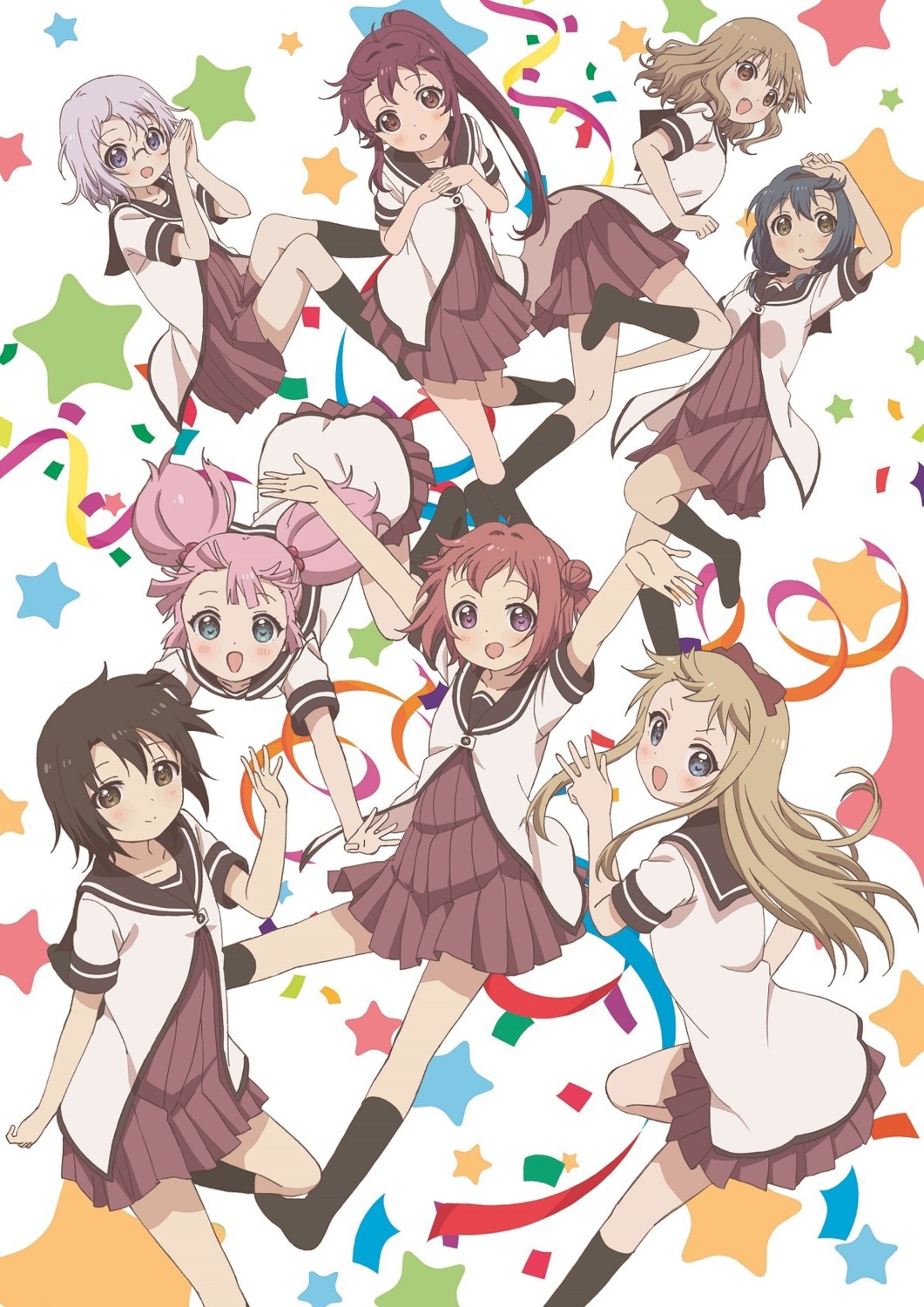 akaza_akari, funami_yui, furutani_himawari, ikeda_chitose, megane, oomuro_sakurako, seifuku, sugiura_ayano