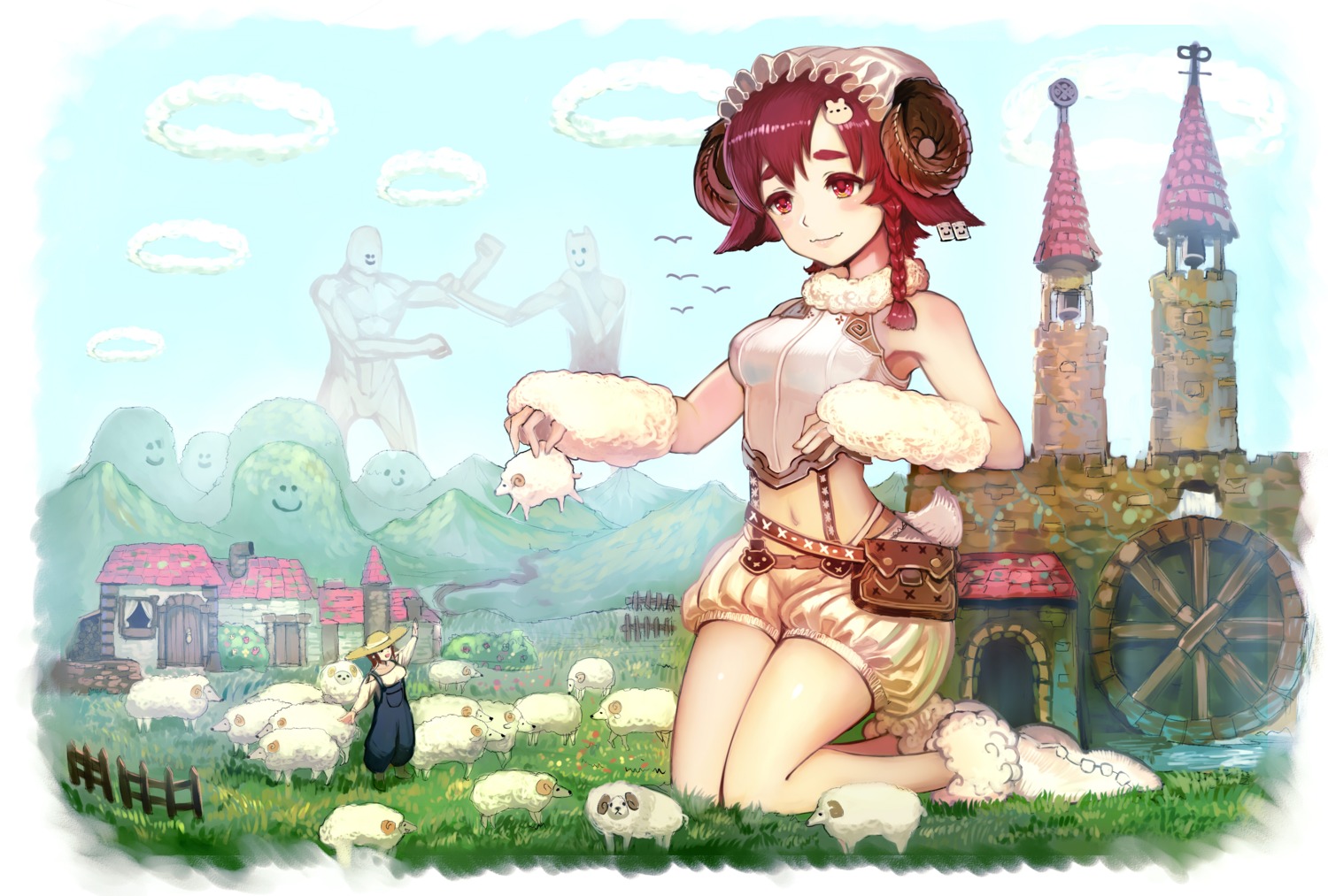 animal_ears, cherokee, horns, tail