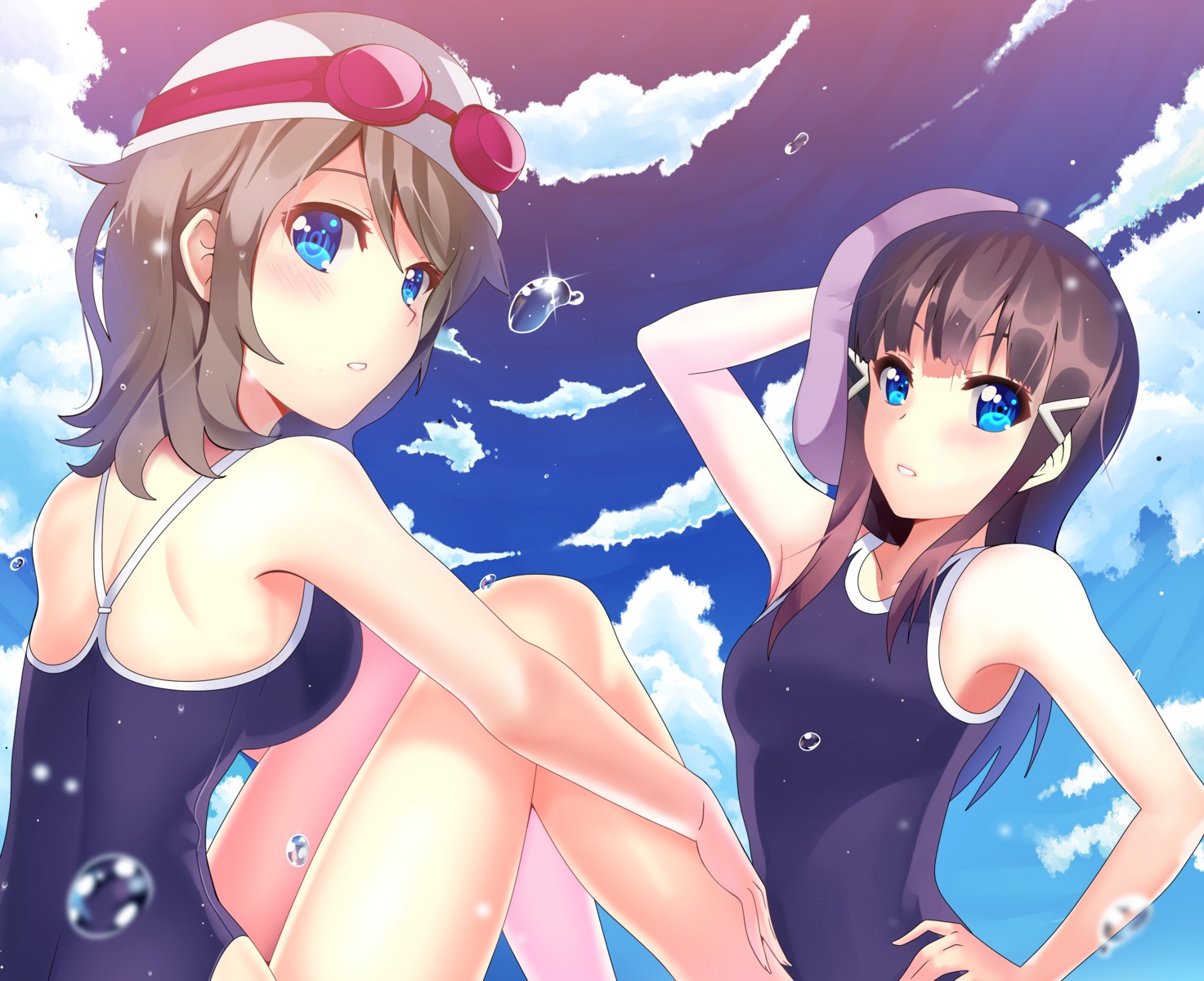 kurosawa_dia, love_live!_(series), love_live!_sunshine!!, swimsuits, watanabe_you, wintersteam