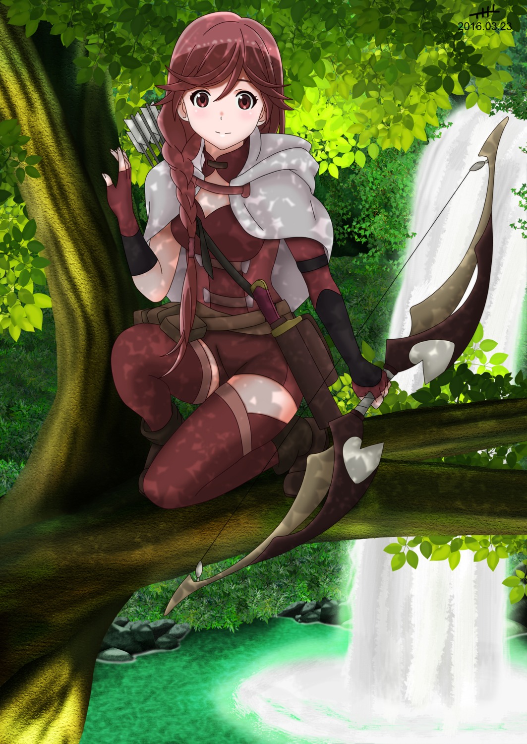 hai_to_gensou_no_grimgar, thighhighs, weapon, yume_(grimgar)