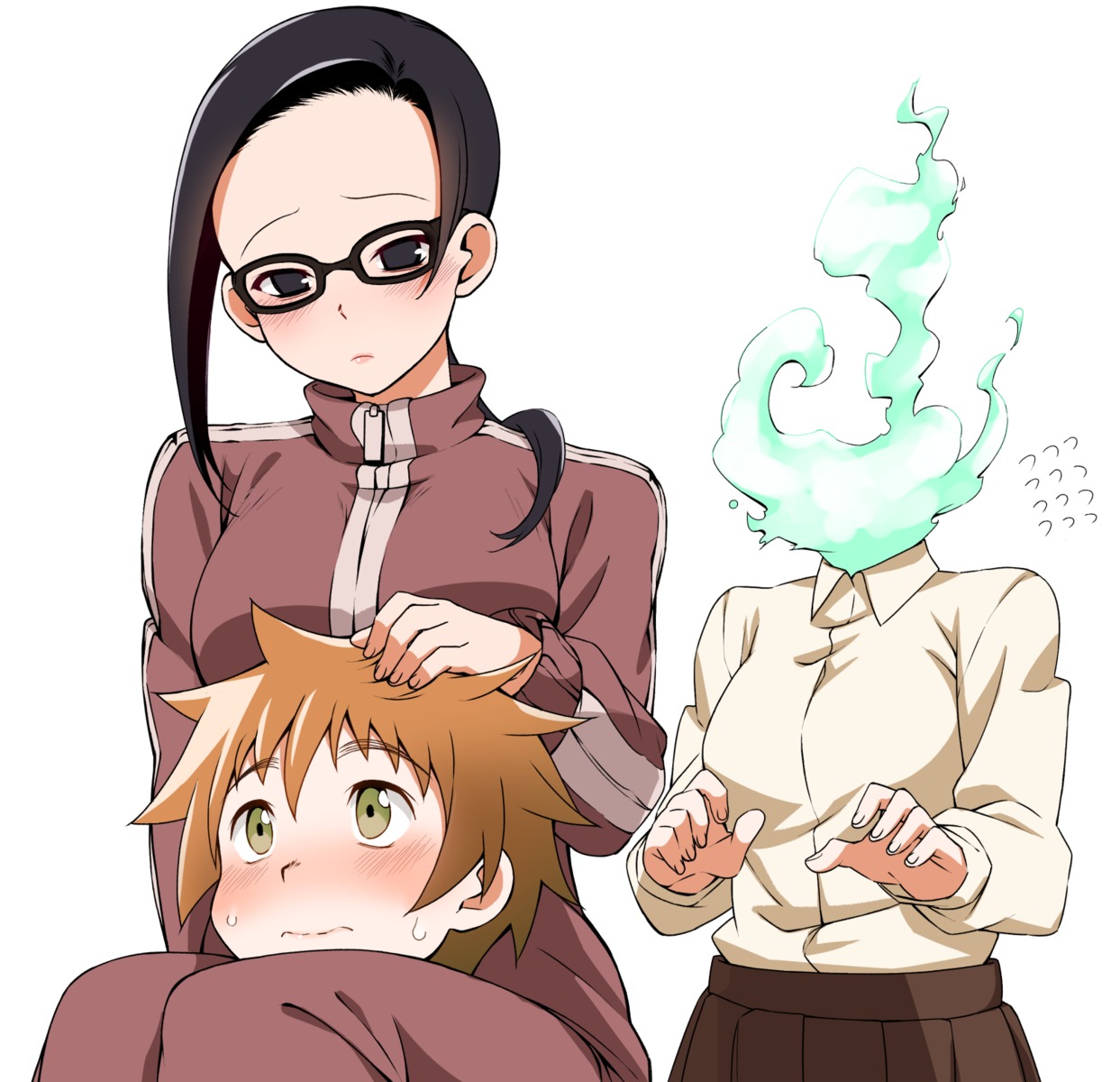 demi-chan_wa_kataritai, hatanaka, machi_kyouko, megane, satou_sakie