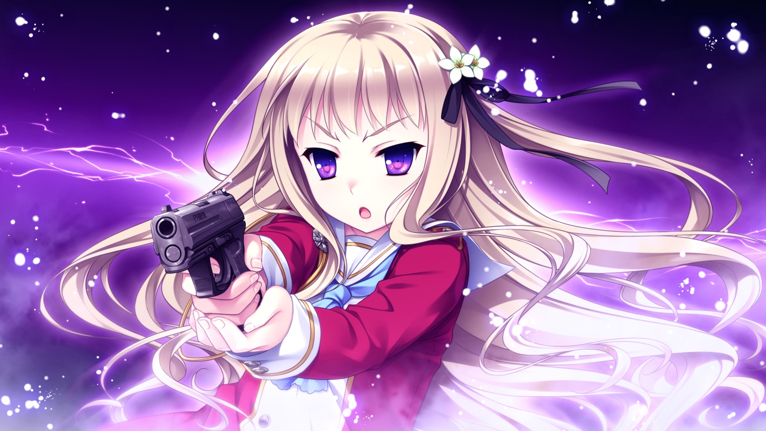 akatsuki-works, game_cg, gun, hello_lady, saeki_hokuto, seifuku, takazaki_eru