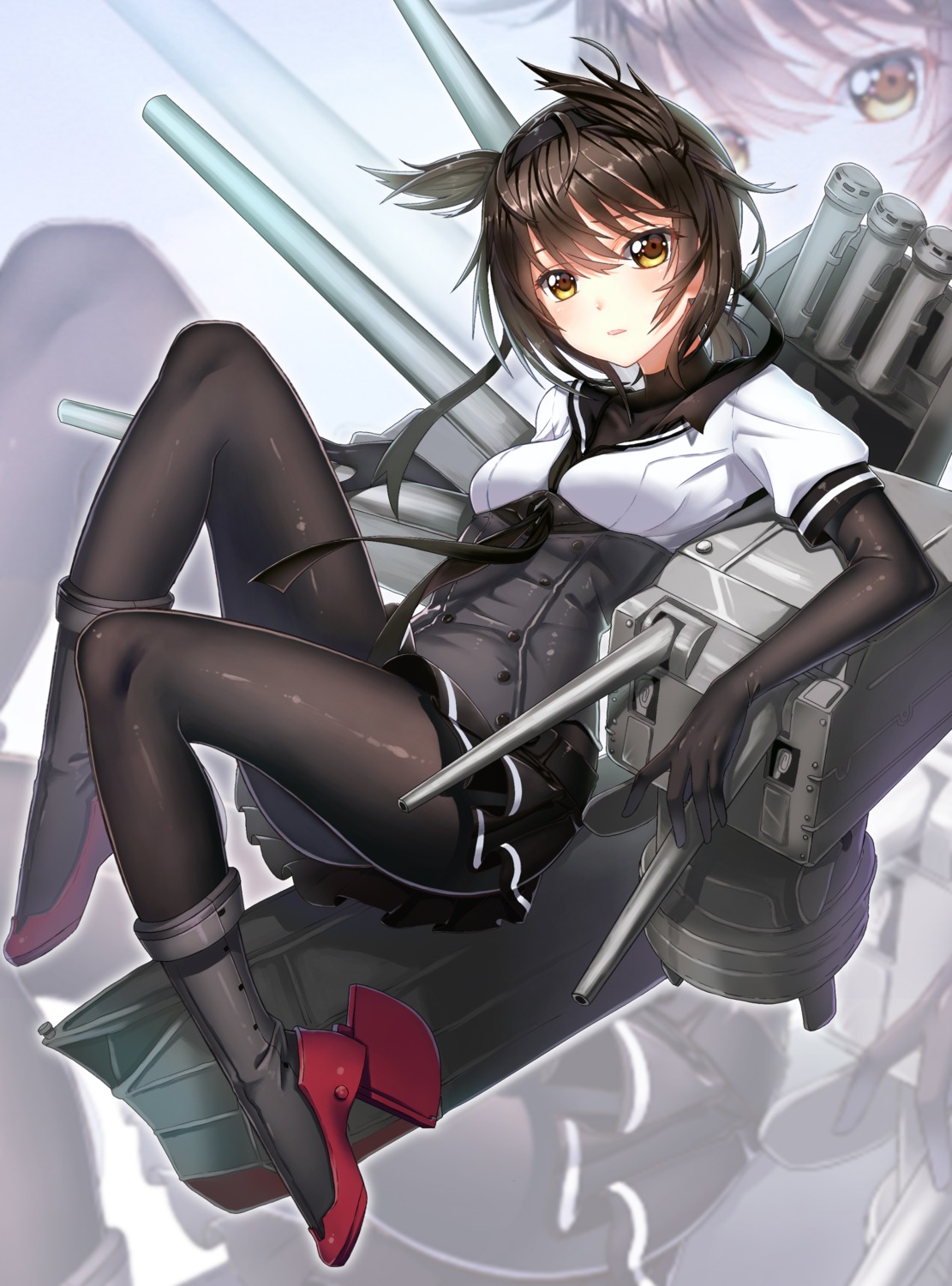 chunrijun_(springer), hatsuzuki_(kancolle), heels, kantai_collection, pantyhose, seifuku