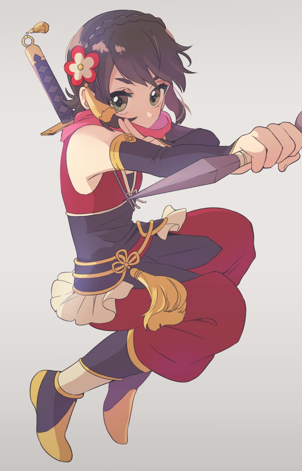 aikatsu!, kamiya_shion, linaria_(ookinahitomi), ninja, sword, weapon