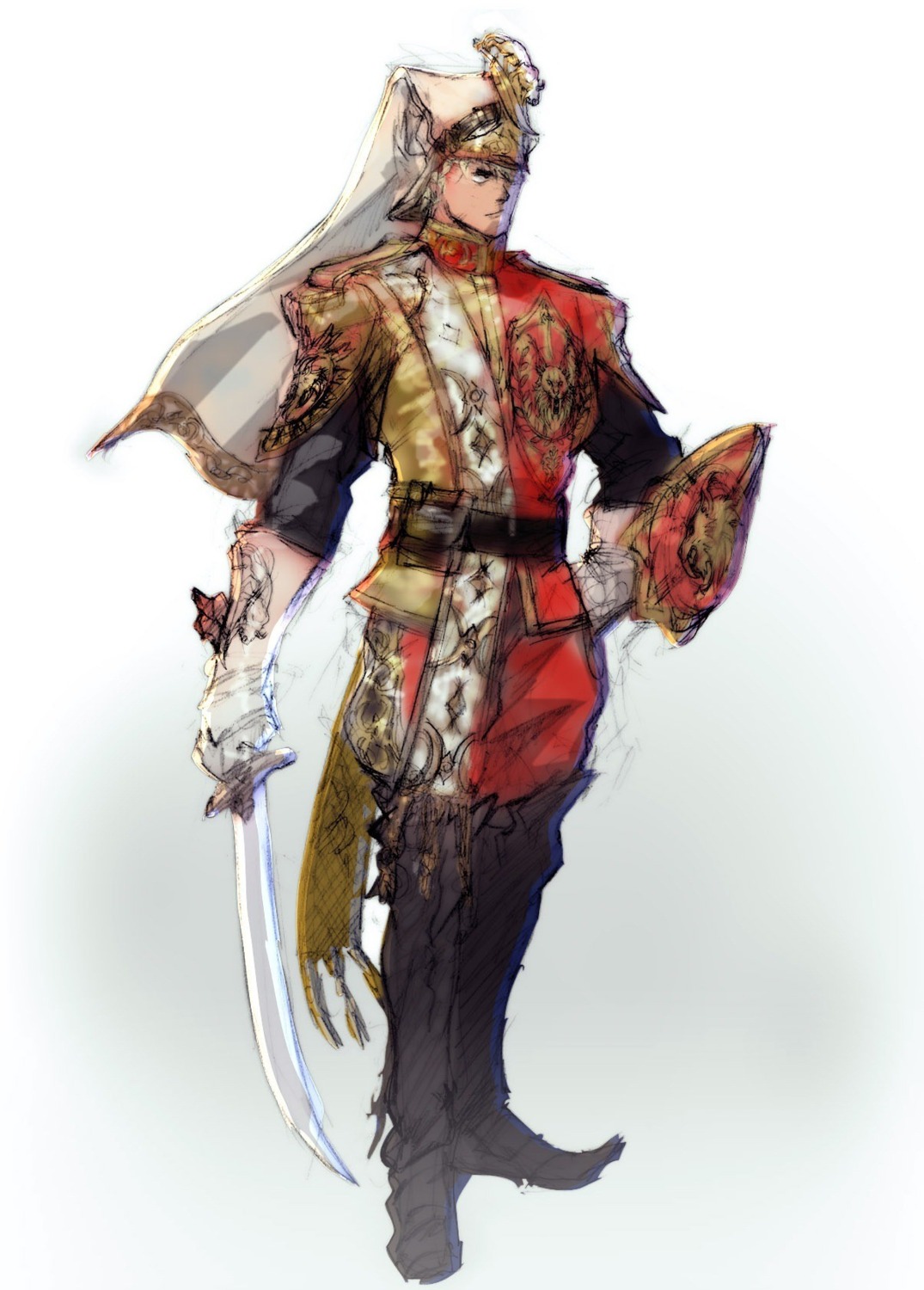 character_design, male, patroklos_alexandra, sketch, soul_calibur, soul_calibur_v, sword, weapon