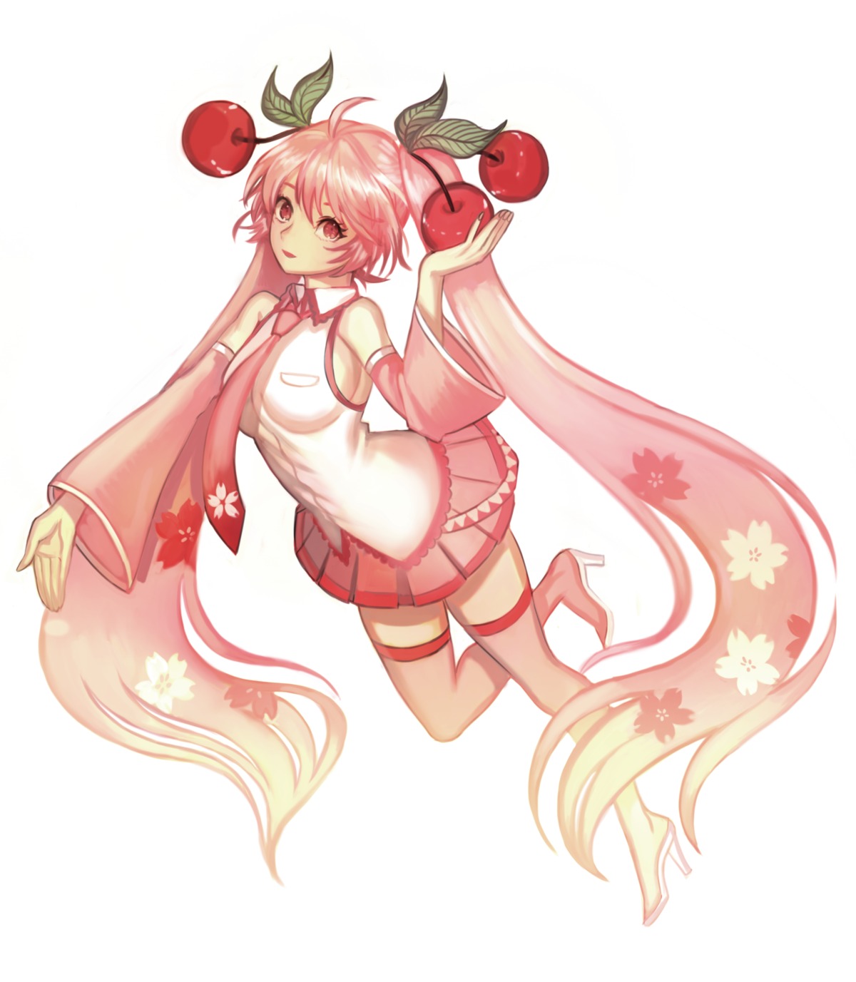 hatsune_miku, heels, no_bra, sakura_miku, thighhighs, torang3478, vocaloid