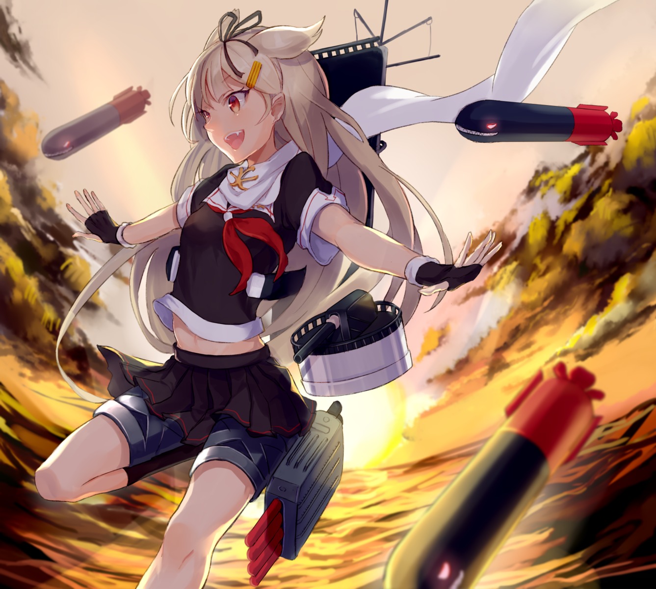 bike_shorts, gi_(melmail), kantai_collection, seifuku, yuudachi_(kancolle)