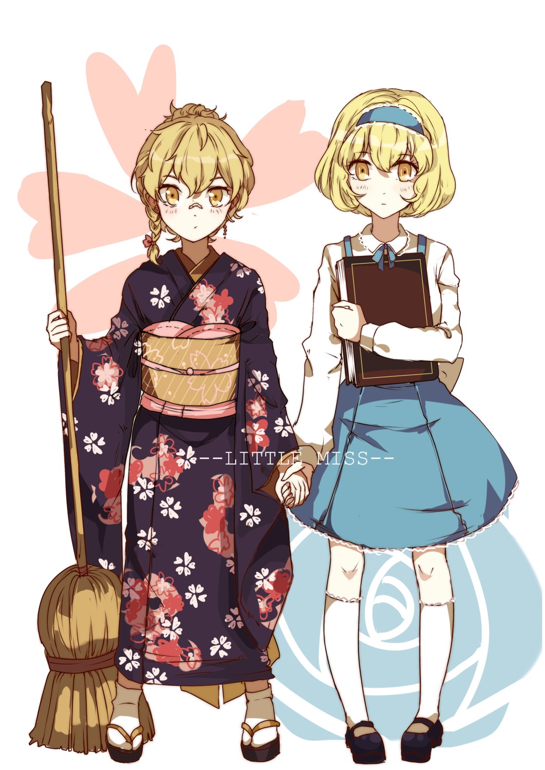 aili_(aliceandoz), alice_margatroid, kimono, kirisame_marisa, megane, seifuku, touhou