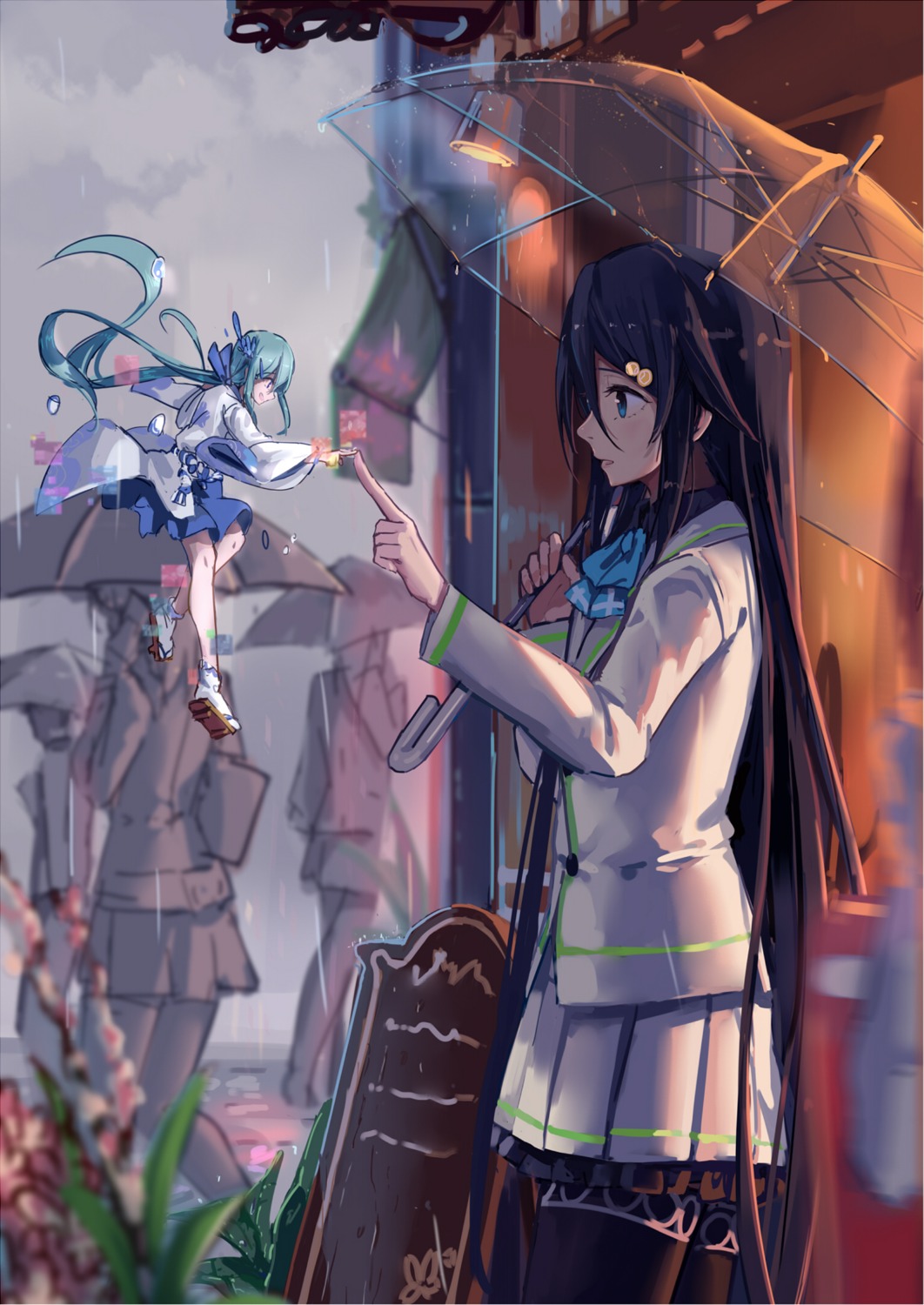 hfp~kubiao, izumi_reina, musaigen_no_phantom_world, seifuku, thighhighs, umbrella