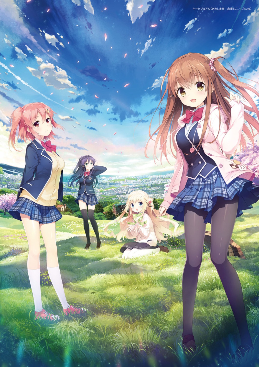 digital_version, himeno_sena, kimishima_ao, koi_x_shin_ai_kanojo, komari_yui, kurasawa_moko, pantyhose, seifuku, shijou_rinka, shindou_ayane, shiratama, sweater, thighhighs, us:track