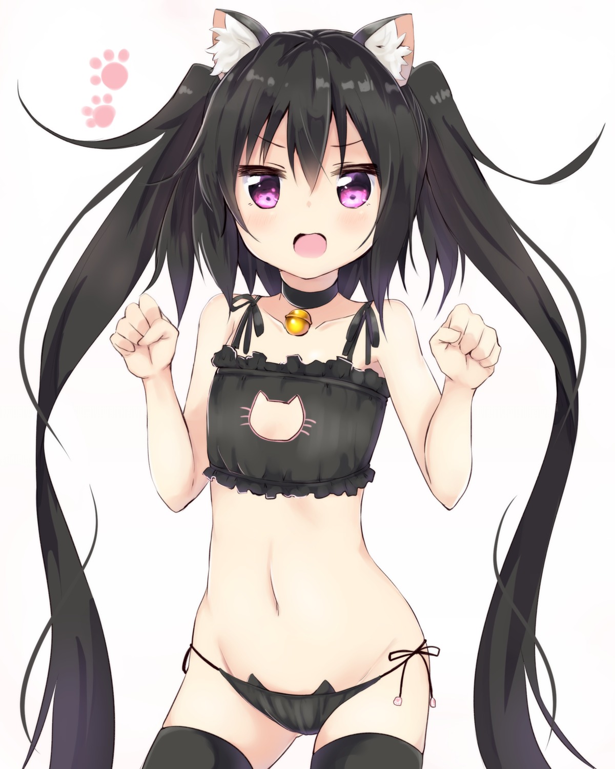 amano_(els573), animal_ears, bra, nekomimi, note-chan, pantsu, string_panties, thighhighs