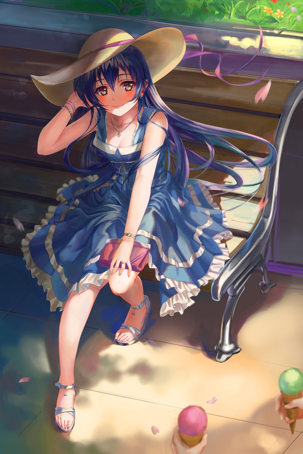 cleavage, dress, feet, heels, love_live!, love_live!_(series), sonoda_umi, ushas