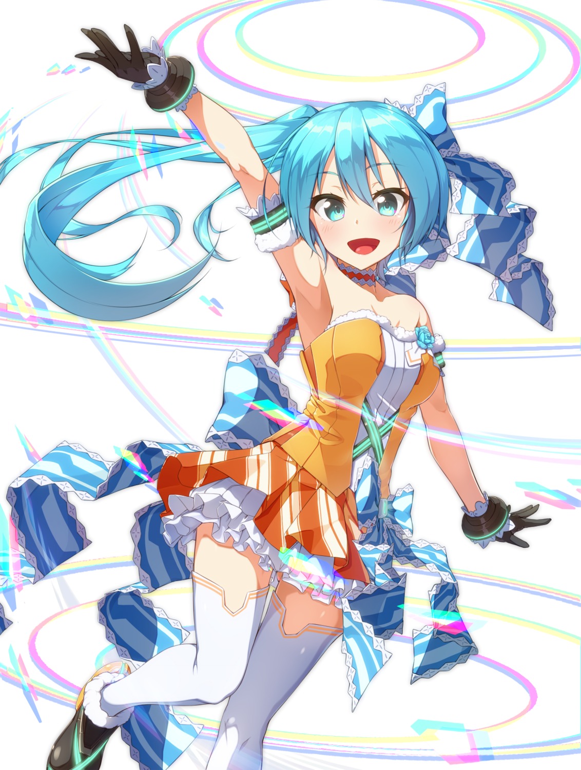 dress, hatsune_miku, kuroneko_shiro, thighhighs, vocaloid