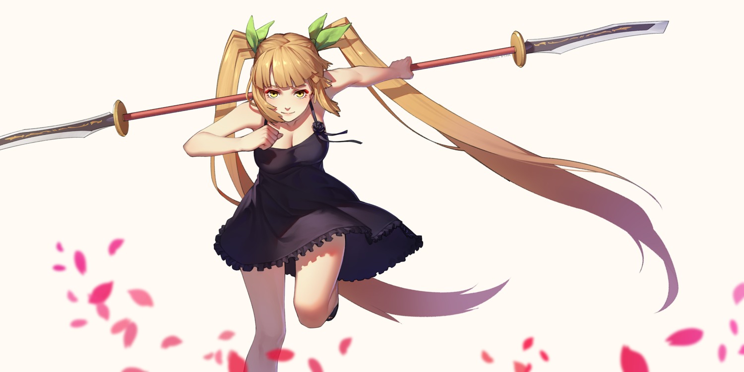 cleavage, dress, rekaerb_maerd, sangai_senki, weapon
