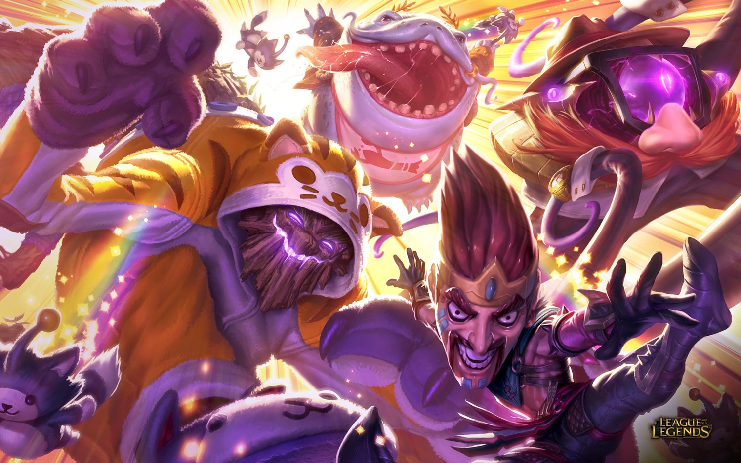 draven, league_of_legends, maokai, tahm_kench, vel'koz