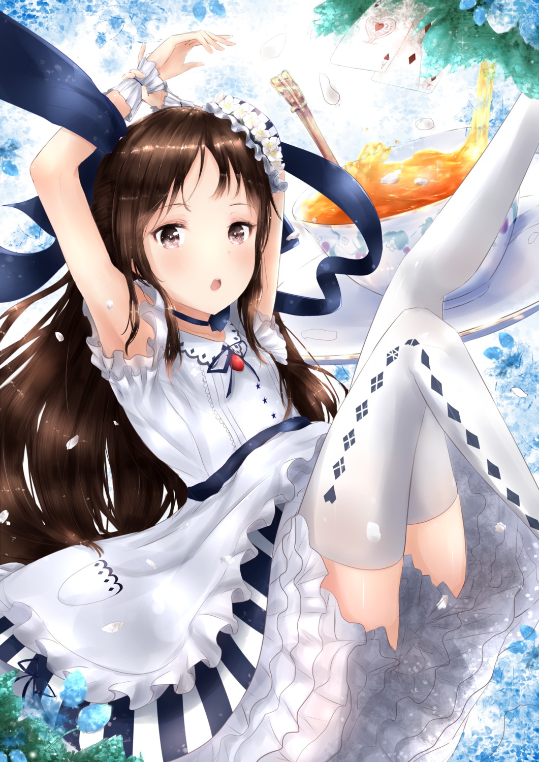 dress, kashiwamochi_roko, tachibana_arisu, the_idolm@ster, the_idolm@ster_cinderella_girls, the_idolm@ster_cinderella_girls_u149, thighhighs