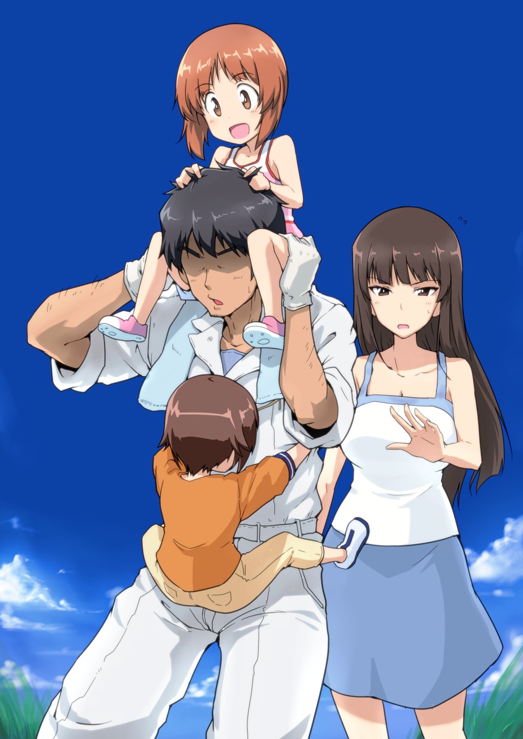 girls_und_panzer, halcon, nishizumi_maho, nishizumi_miho, nishizumi_shiho, nishizumi_tsuneo
