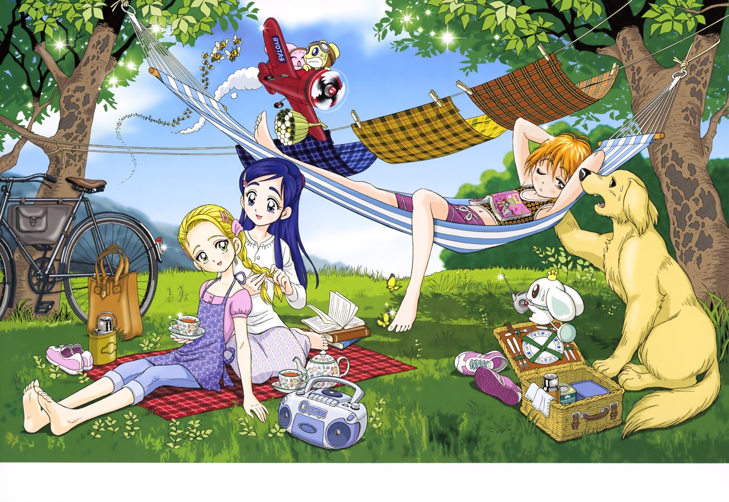 futari_wa_precure, kamikita_futago, kujou_hikari, mepple, mipple, misumi_nagisa, pollun, precure, yukishiro_honoka
