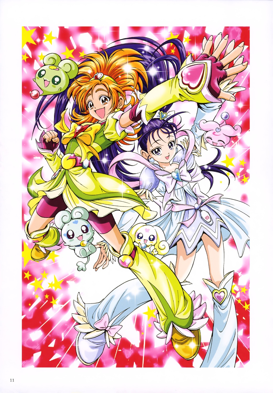 bike_shorts, choppy, dress, flappy, foop, futari_wa_precure_splash_star, hyuuga_saki, kamikita_futago